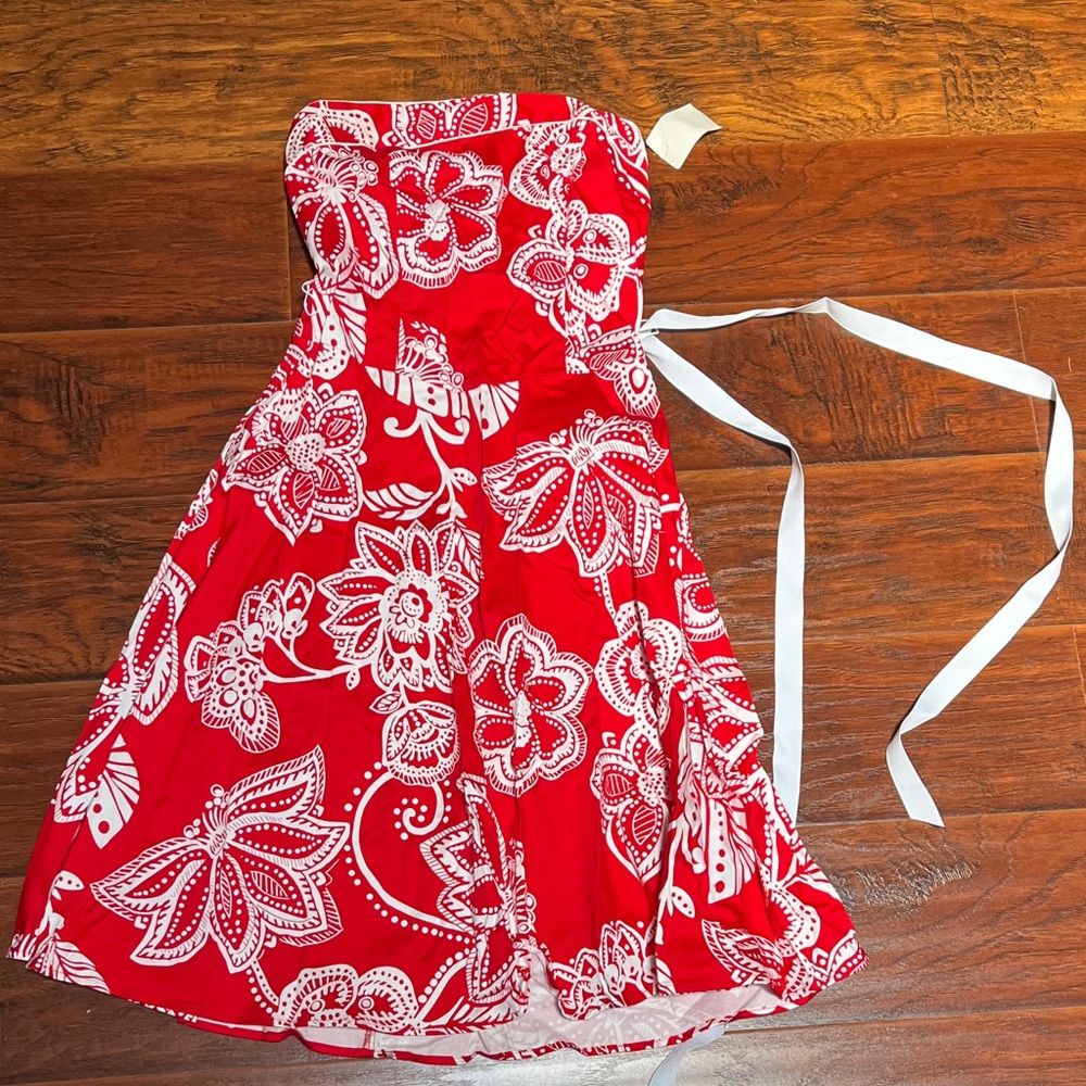 Floral Red Dress